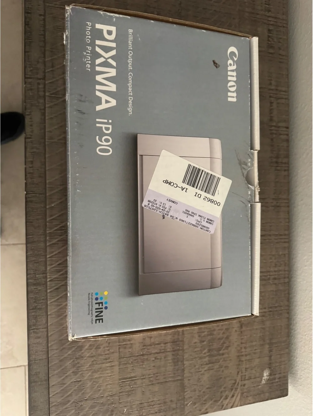 Canon PIXMA iP90 Portable Color Inkjet Photo Printer w/ Power Supply USB